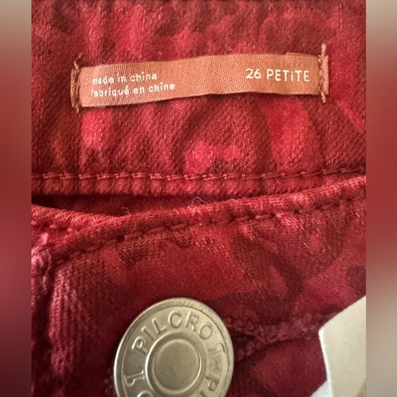 Anthropologie Pilco Burgundy/Red hues pattern pants. NWT - Size 26 Petite - Picture 4 of 7